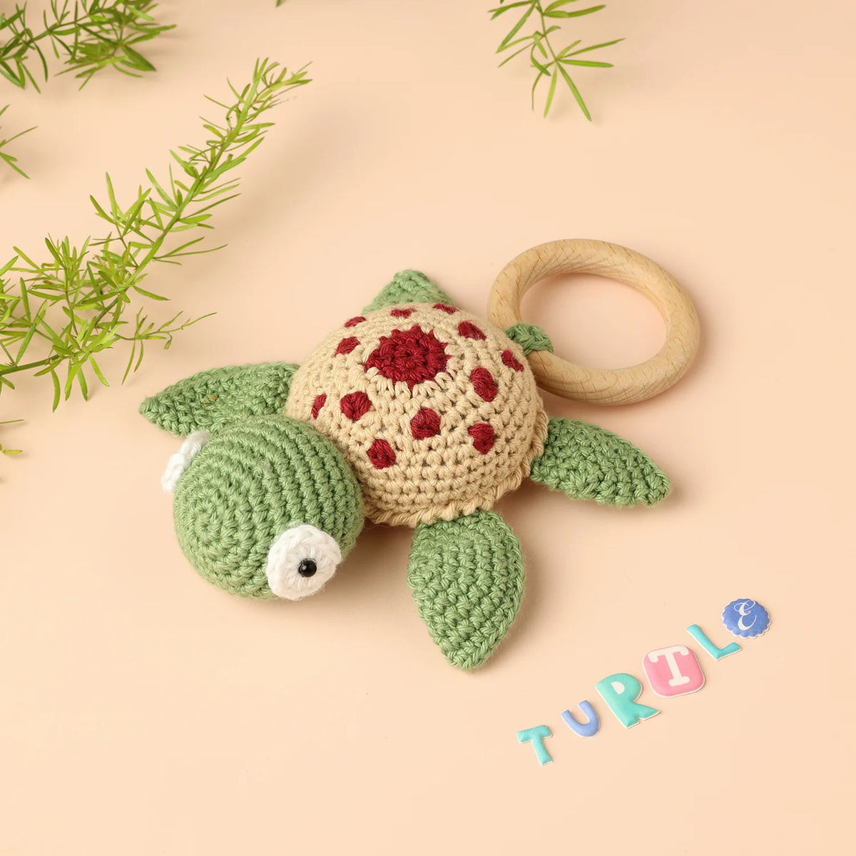 Crochet Karigari Turtle Baby Rattle Image 01
