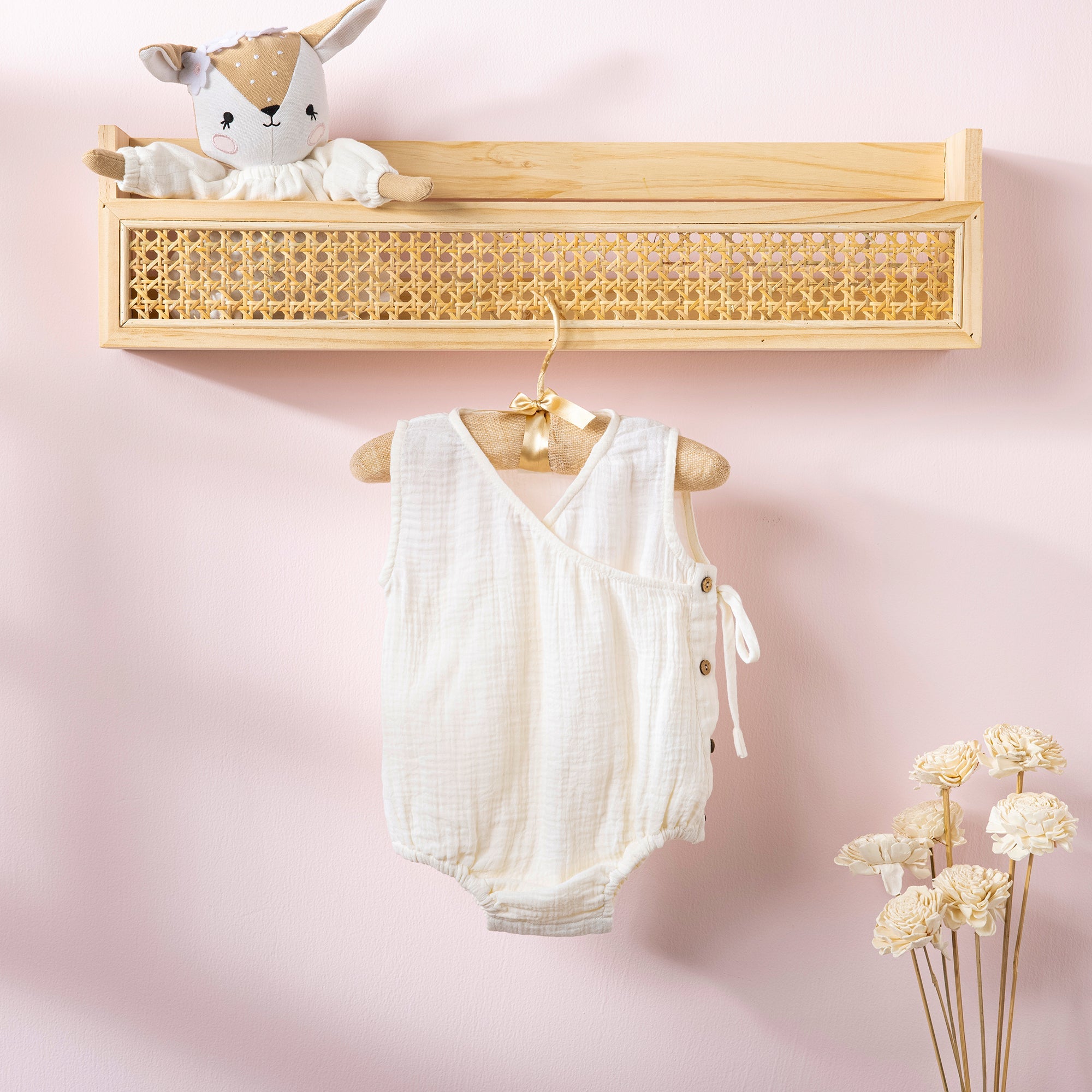 Poshaak Overlap Knotted Bodysuit Off-White Image 01