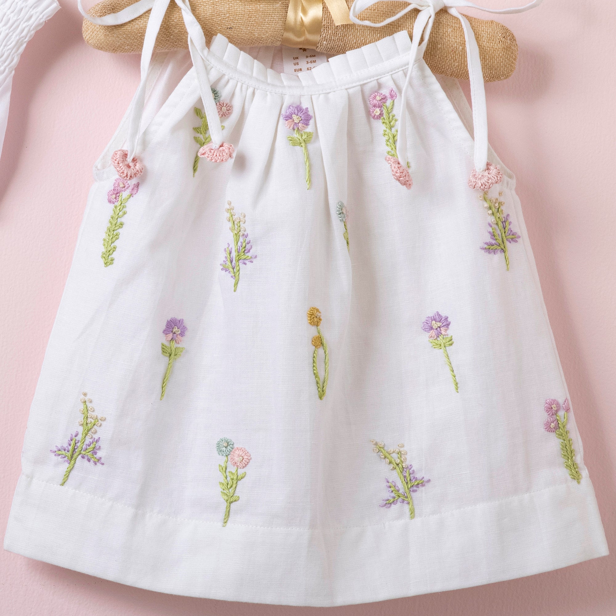 Poshaak Hand Embroidered Gather Top with Underpants - Off - White Image 02