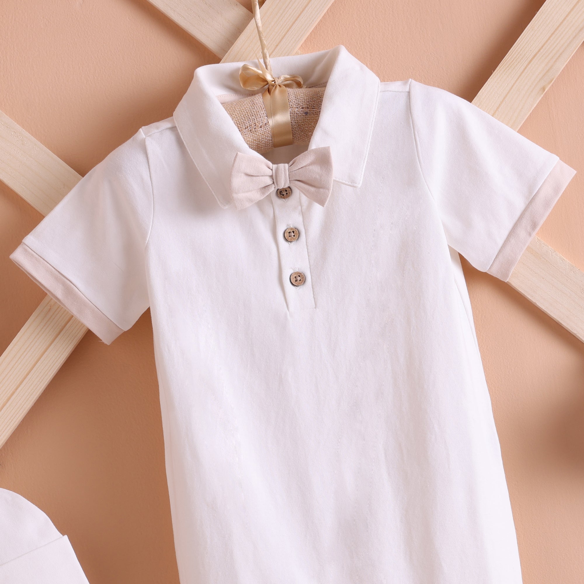 Poshaak Baby Overall Romper Set - Pearl WhiteImage 02