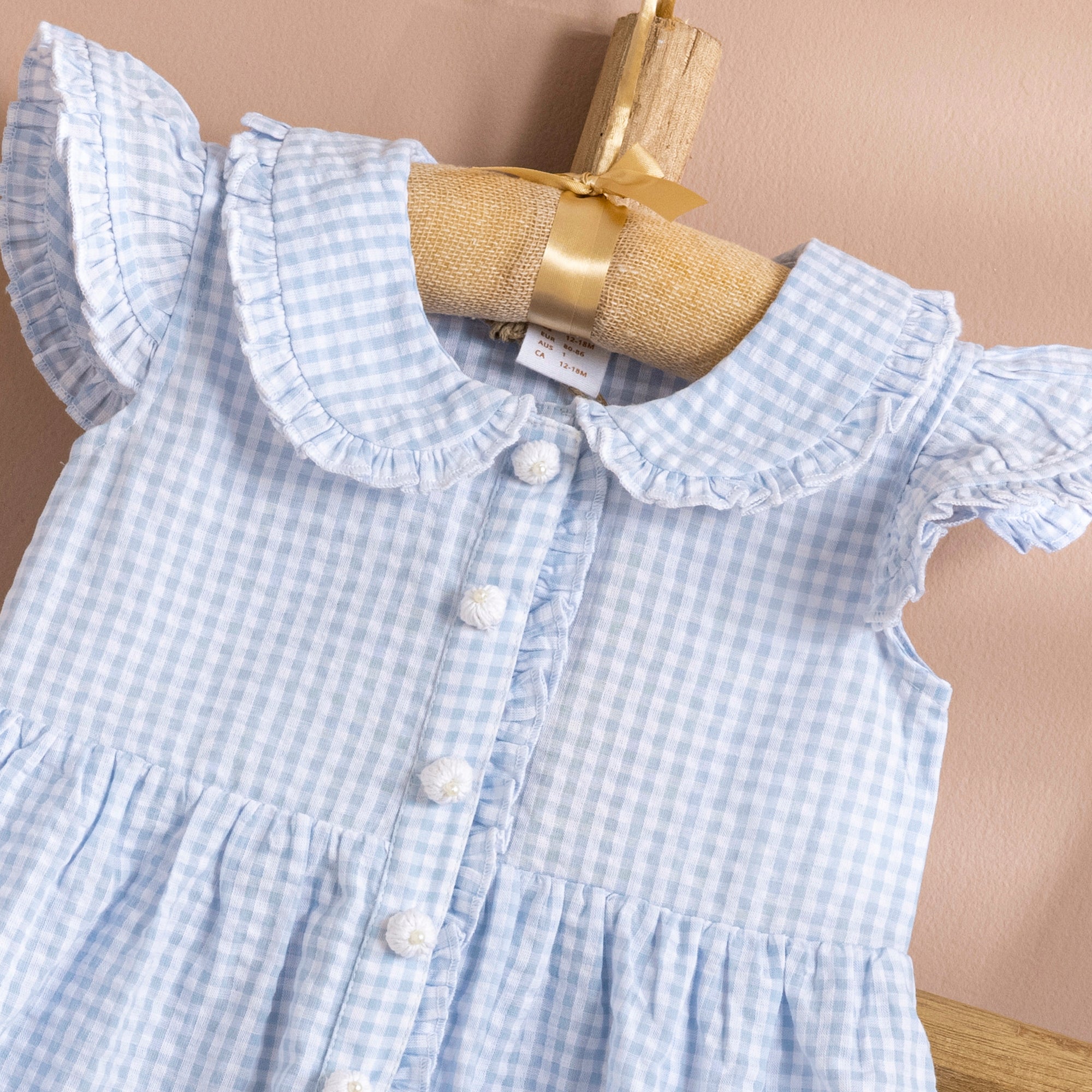 Poshaak Checkered Frilled Baby Girl Dress Image 04