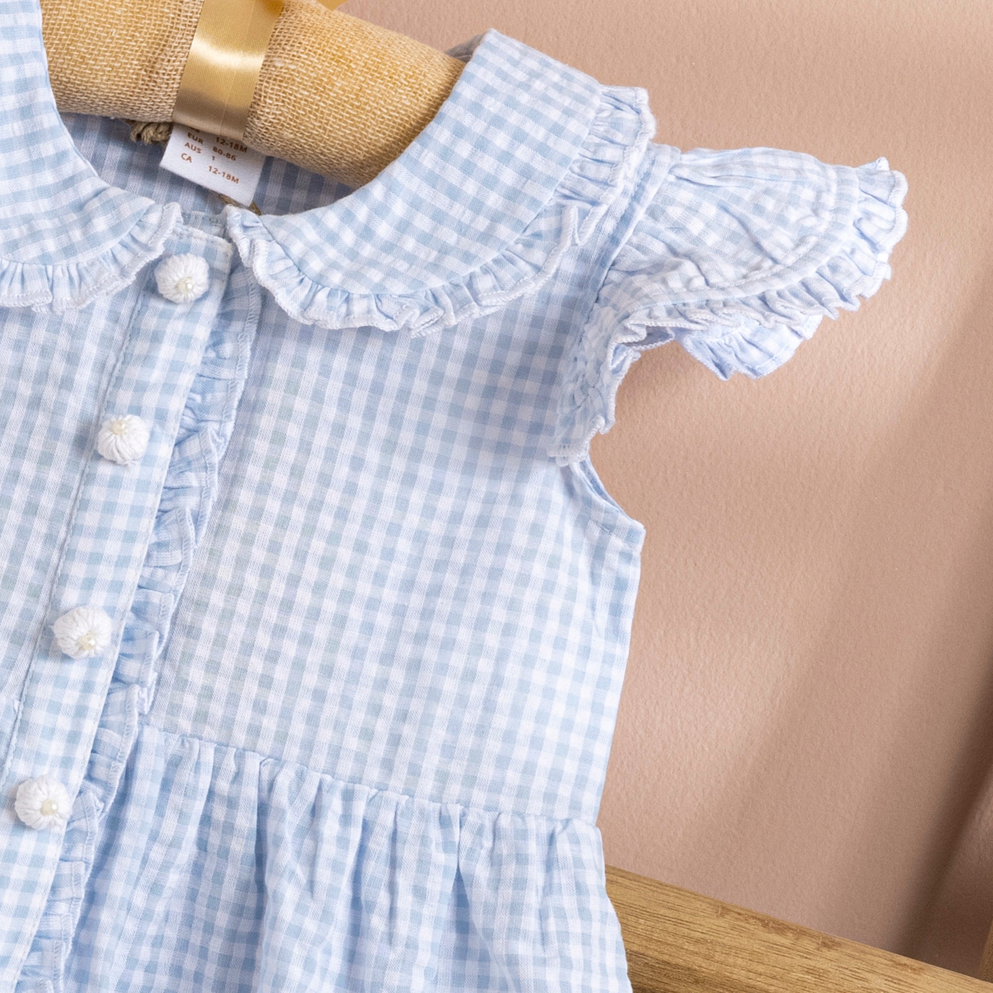Poshaak Checkered Frilled Baby Girl Dress Image 05