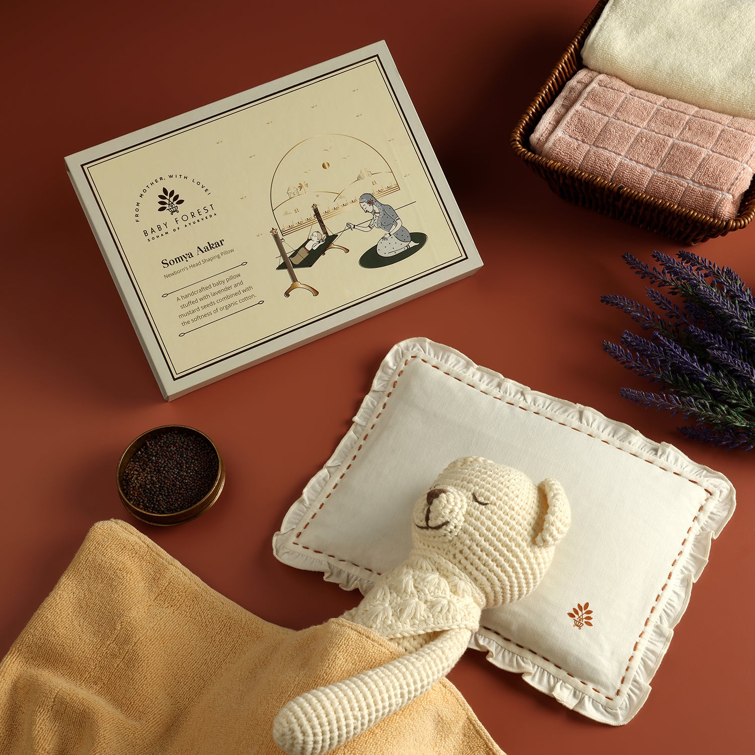 Somya Aakar Newborns Head-Shaping Mustard Pillow Image 01