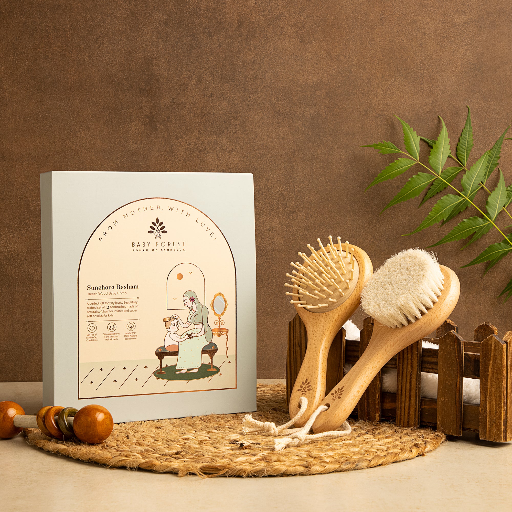 Sunehere Resham - Beech Wood Baby Comb Image 01