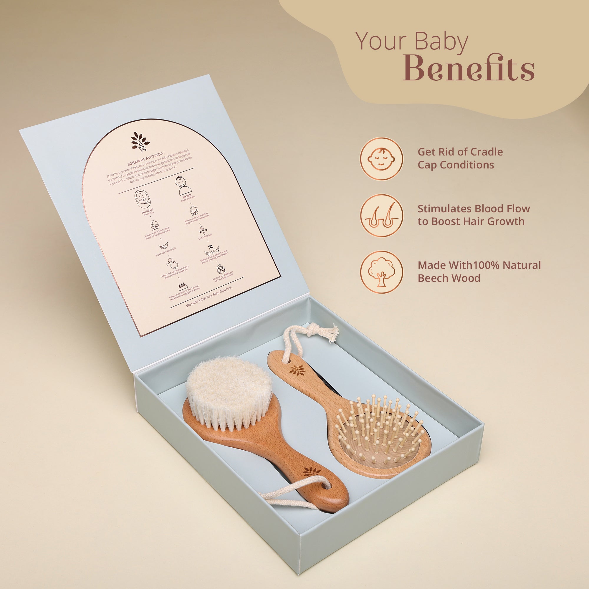 Sunehere Resham - Beech Wood Baby Comb Product Features