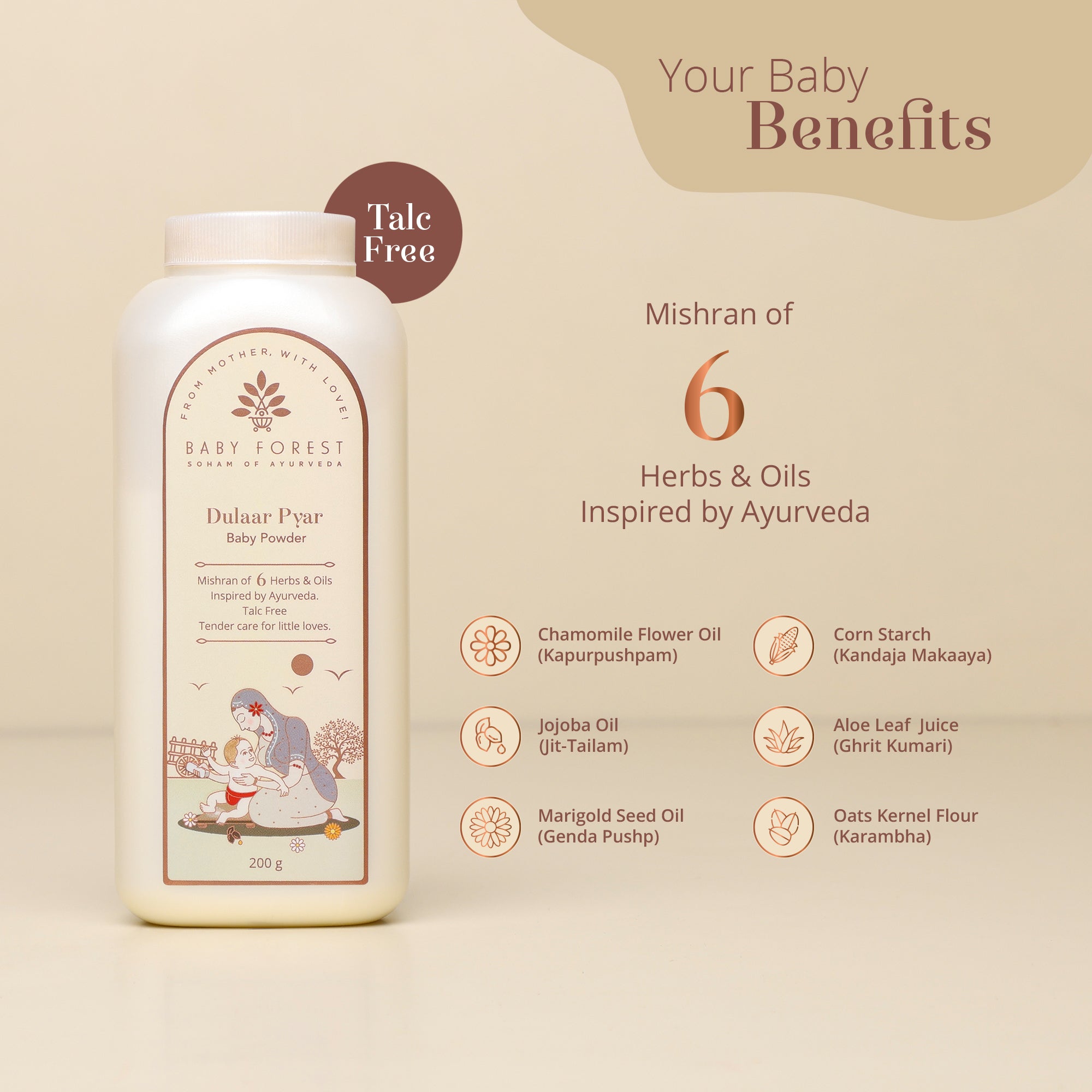 Dulaar Pyar Talc-Free Baby Powder Product Features
