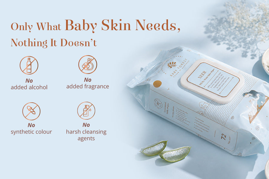 Neer 99.9% Water Baby Wipes