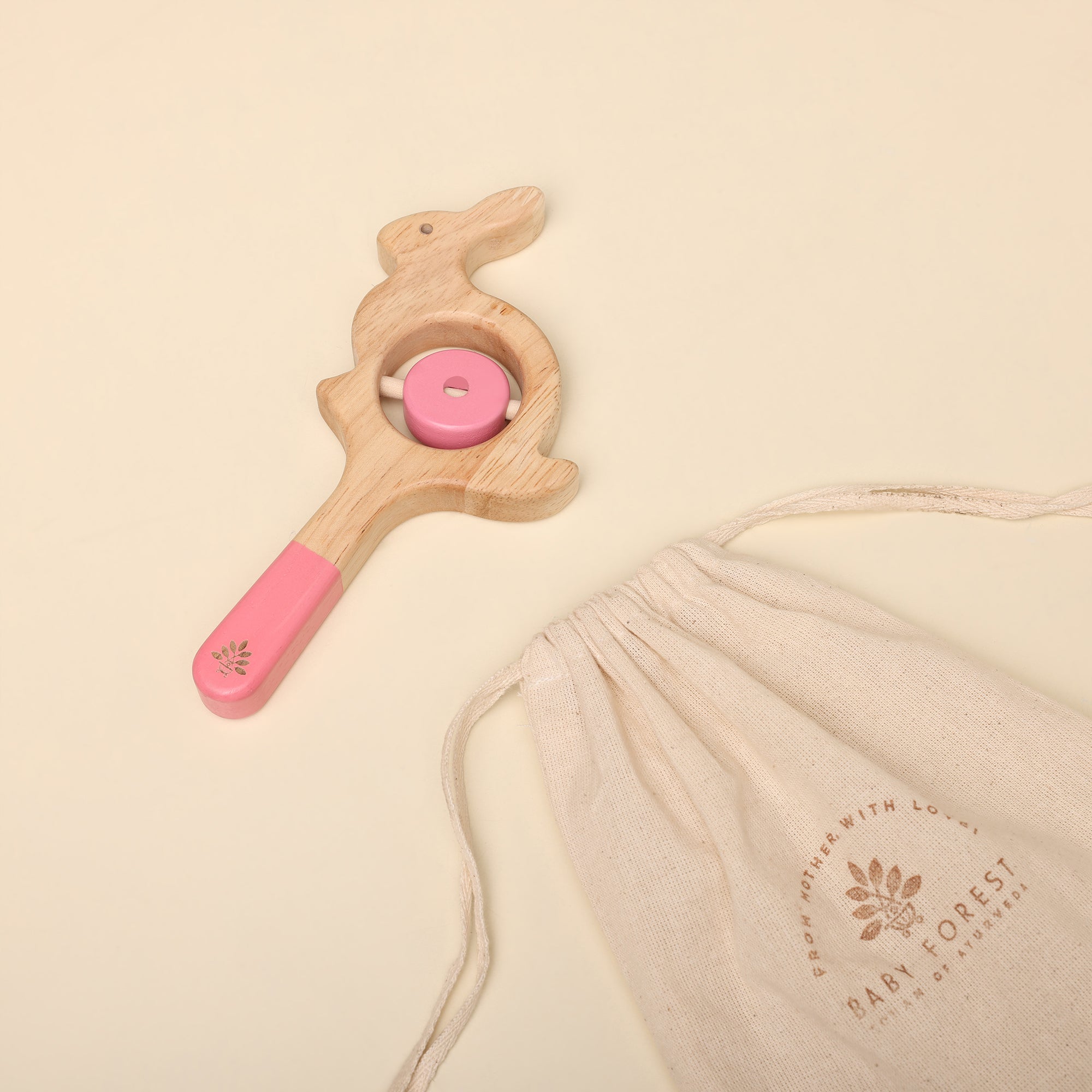 Bachpan Wooden Rabbit Baby Rattle Image 01
