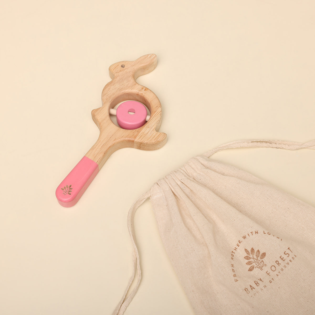 Bachpan Wooden Rabbit Baby Rattle Image 01