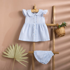Poshaak Checkered Frilled Baby Girl Dress Image 01