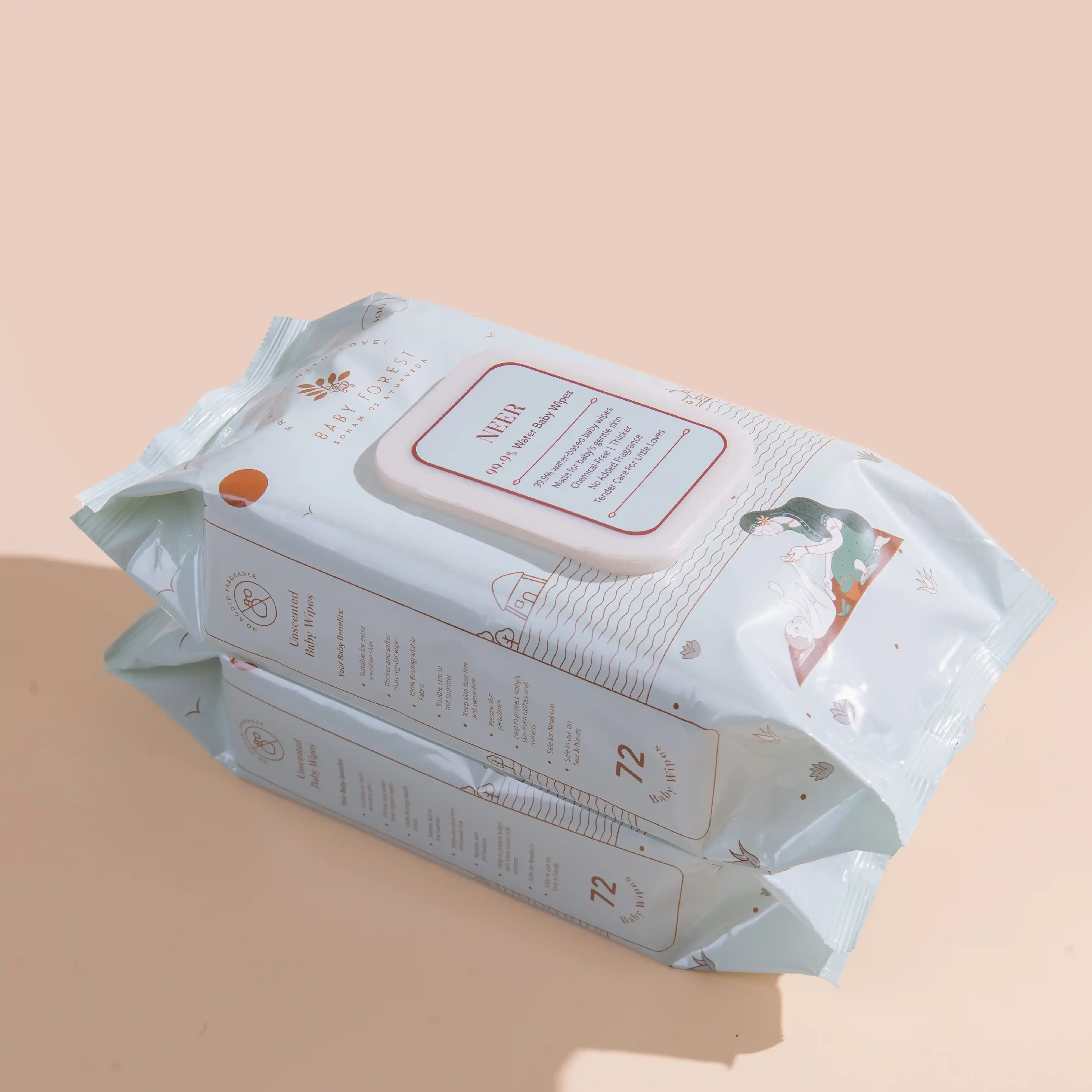 Neer 99.9% Water Baby Wipes (Pack of 2)