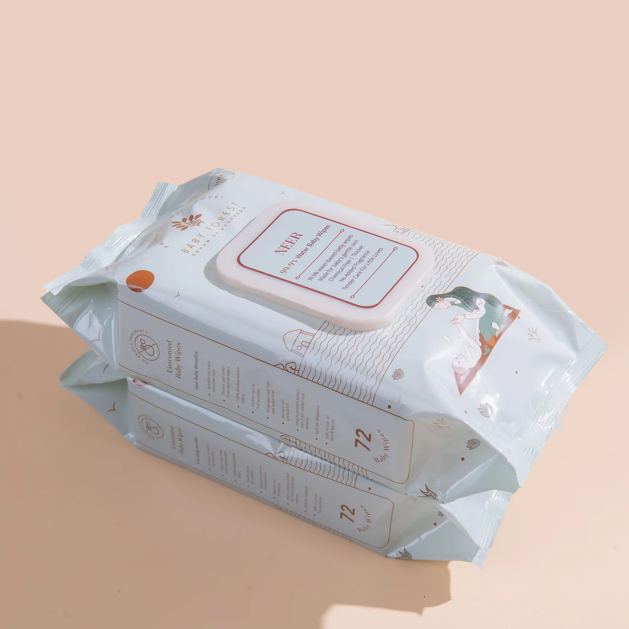 Neer 99.9% Water Baby Wipes (Pack of 2)