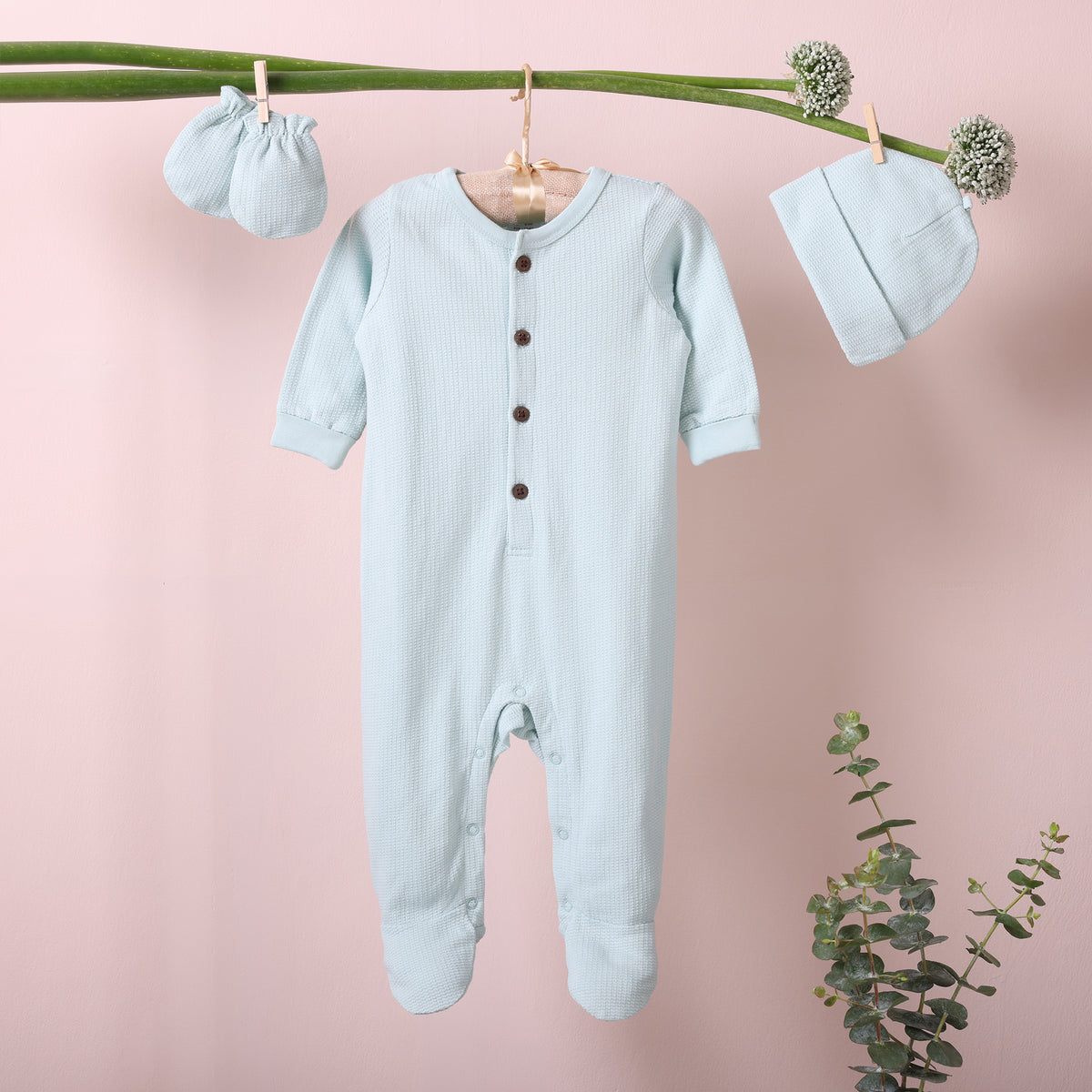 Poshaak Baby Overall Romper Set - Moonlight Jade Image 01