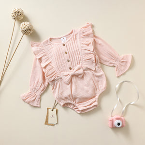 Poshaak Pleated Ruffle Baby Girl Romper Image 01