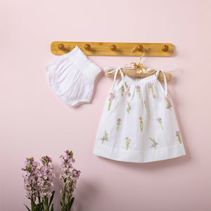 Poshaak Hand Embroidered Gather Top with Underpants - Off - White Image 01