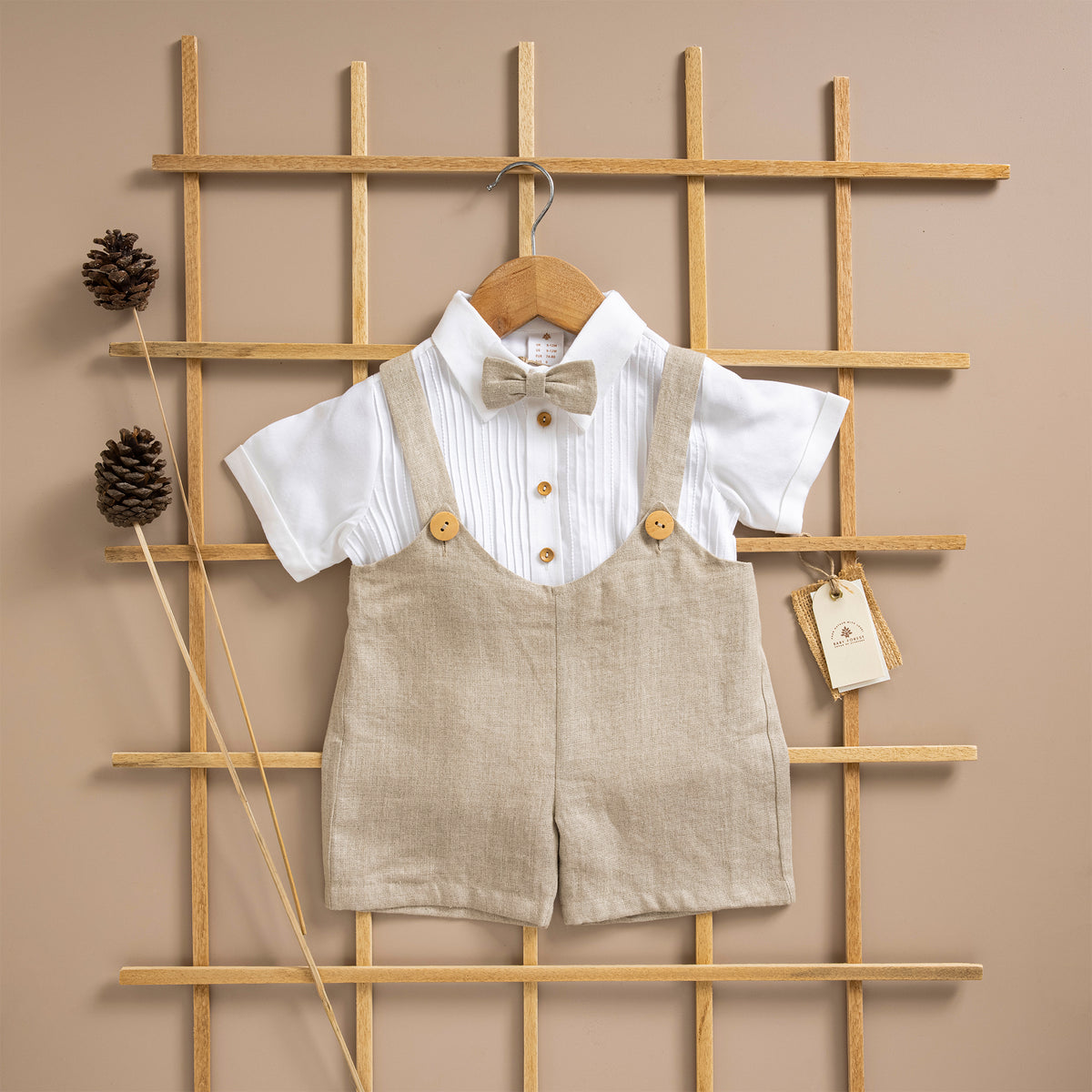 Poshaak Cotton Linen Romper Set