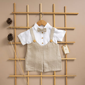 Poshaak Cotton Linen Romper Set