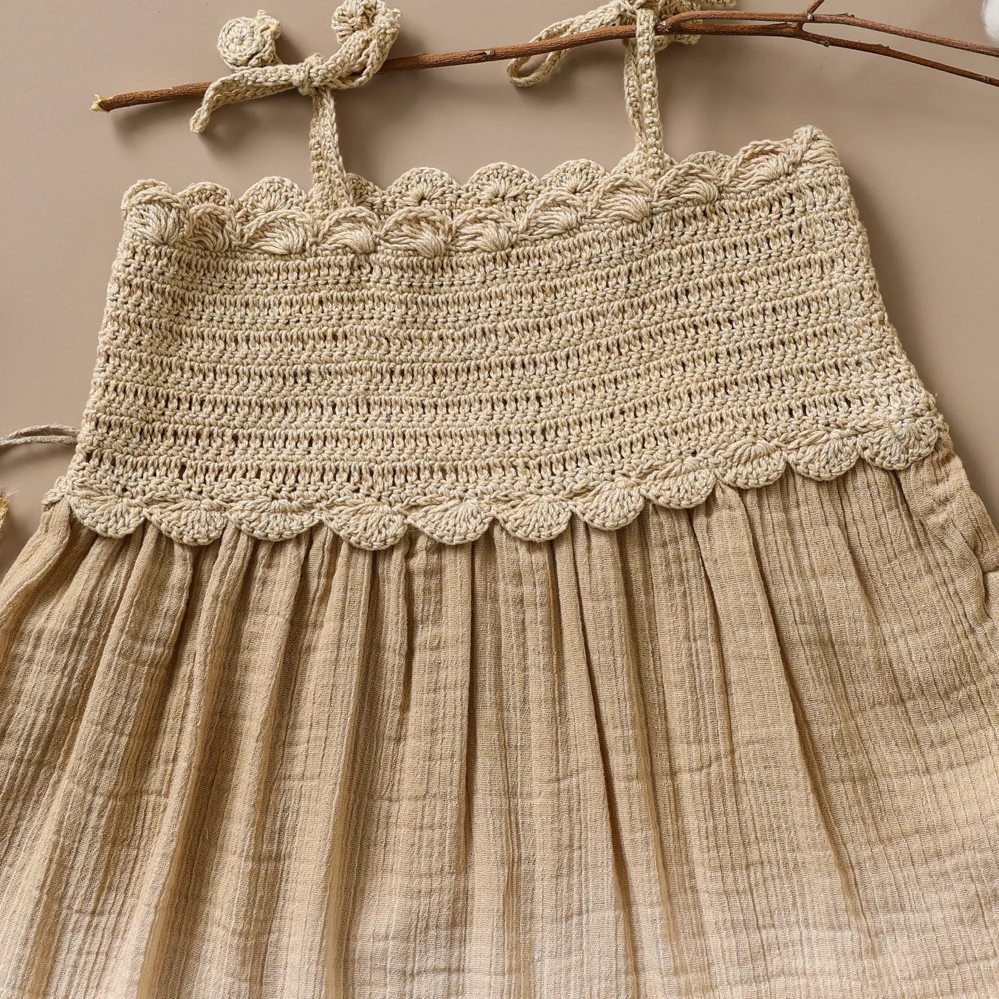 Poshaak Hand Crochet Ombre Dyed Baby Girl Dress Image 02