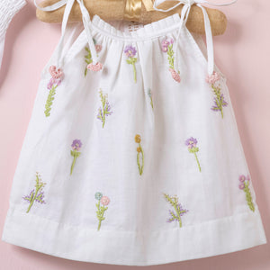 Poshaak Hand Embroidered Gather Top with Underpants - Off - White Image 02