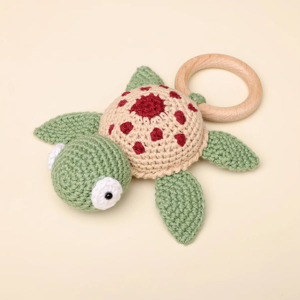 Buy Crochet Karigari Turtle Baby Rattle Toy Online | Baby Forest