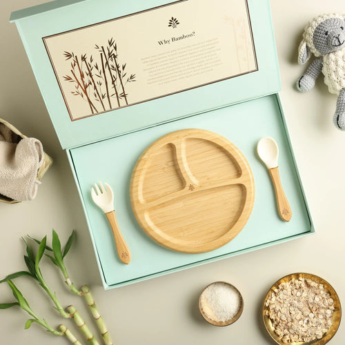 Laad Dulaar Bamboo Feeding Plate - Round Shape