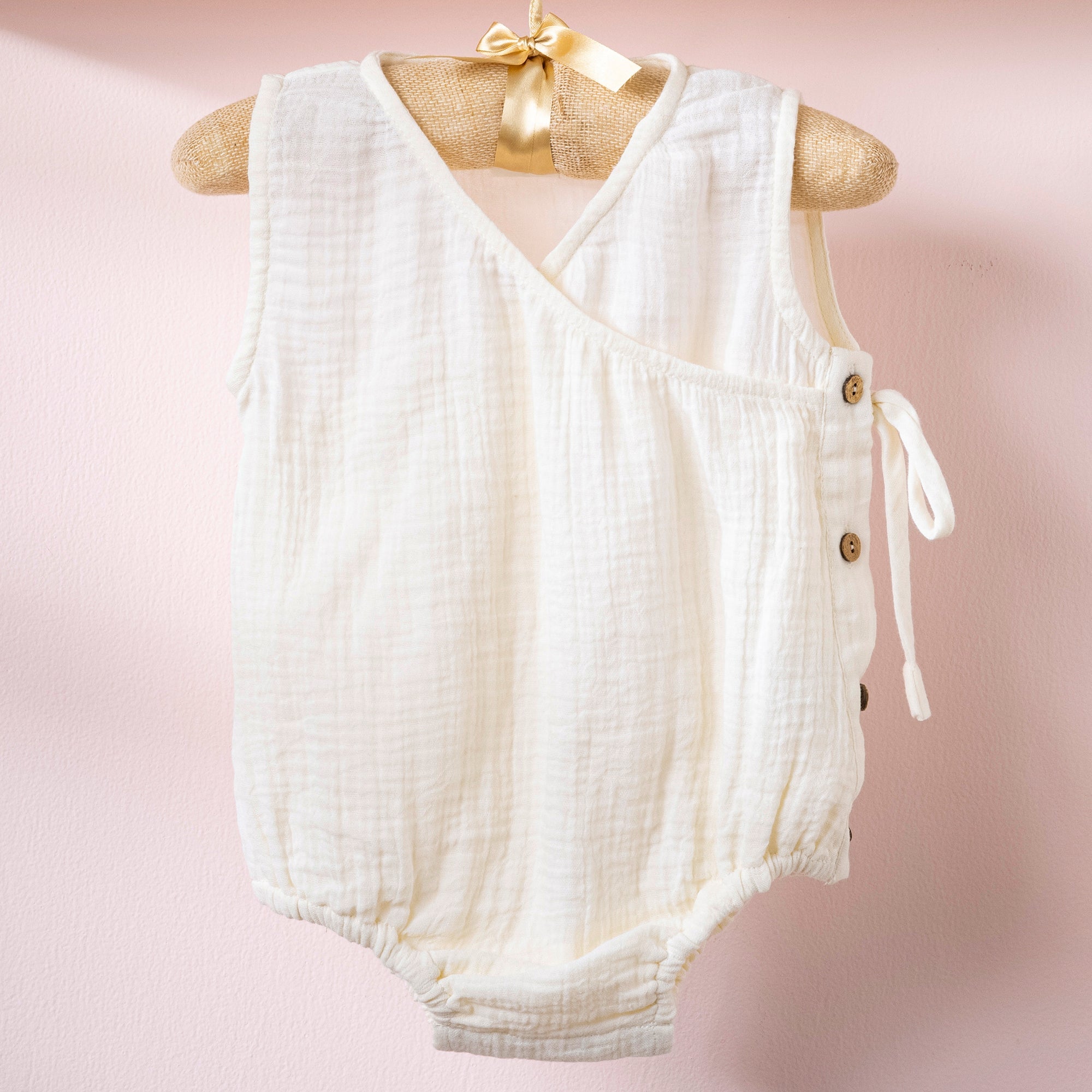 Poshaak Overlap Knotted Bodysuit Off-White Image 02