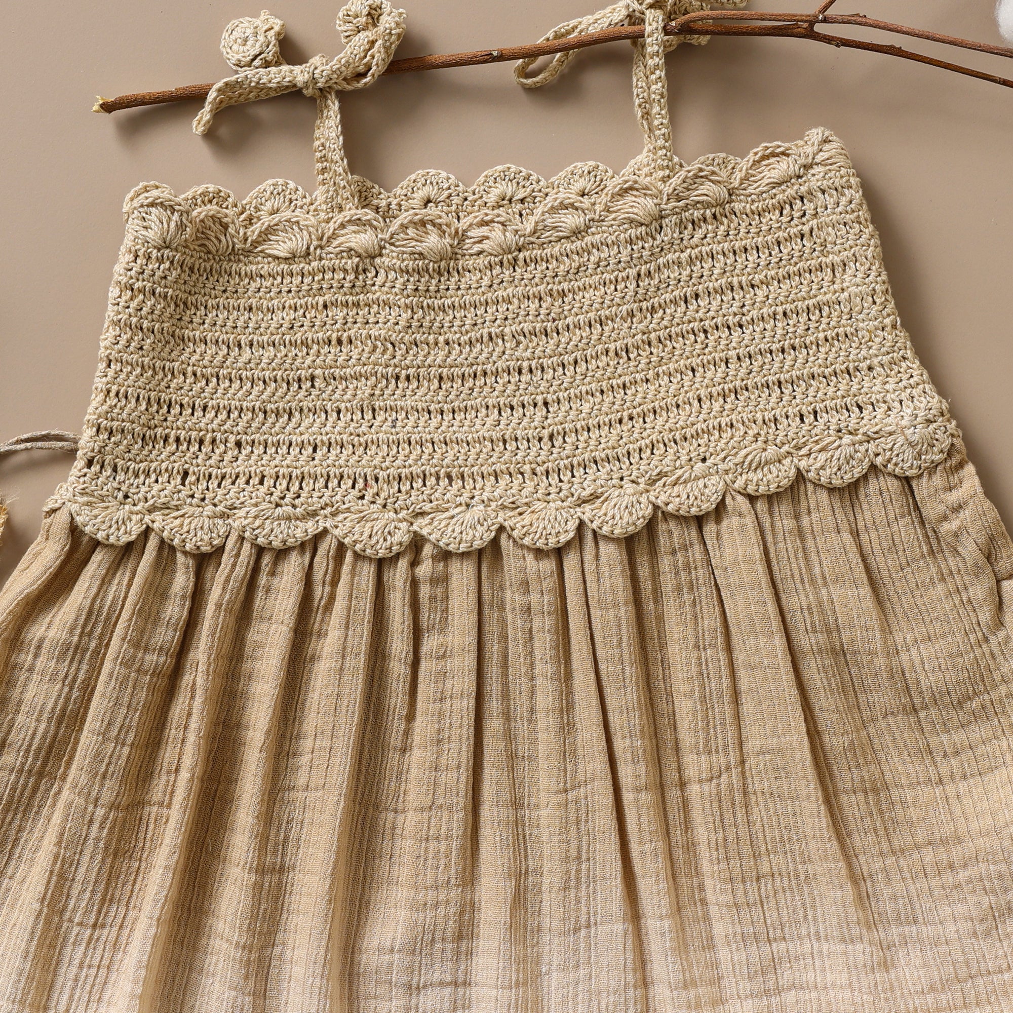 Poshaak Hand Crochet Ombre Dyed Baby Girl Dress