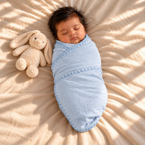 Komal Aavran Baby Swaddle Set- Ice Blue - 03