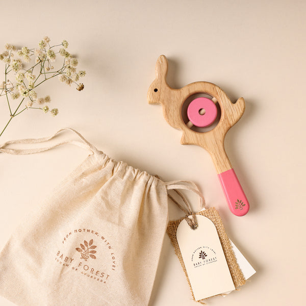 Buy Rabbit Wooden Rattly Toy OnlineBaby Forest