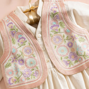 Poshaak Dress with Embroidered Jacket Image 04