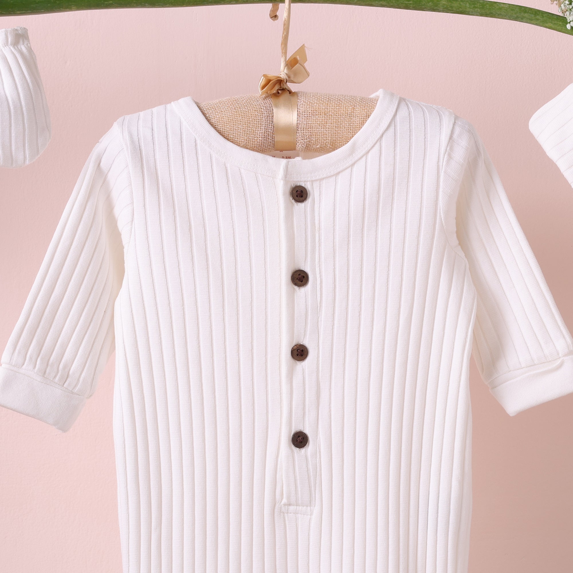 Poshaak Baby Overall Romper Set - Pearl WhiteImage 02