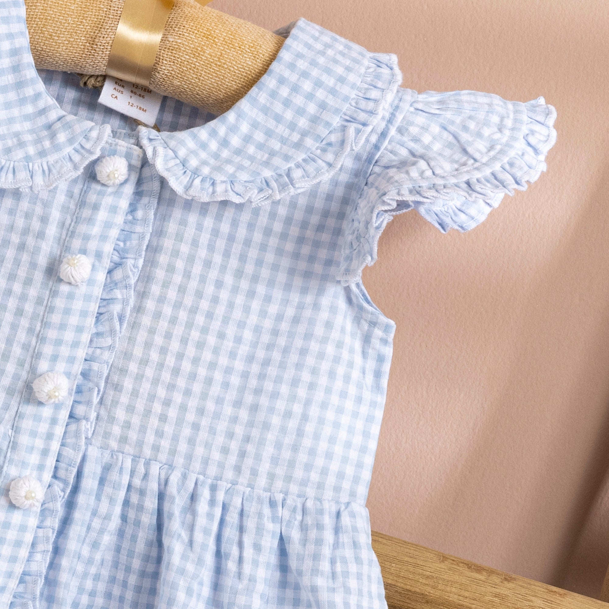 Poshaak Checkered Frilled Baby Girl Dress