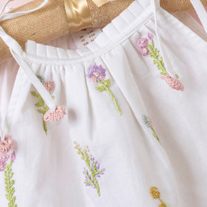 Poshaak Hand Embroidered Gather Top with Underpants - Off - White Image 05