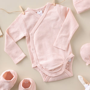Poshaak Overlap Baby Bodysuit - Peach Dust Image 07