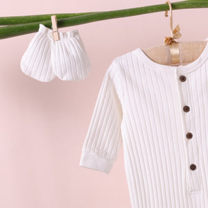 Poshaak Baby Overall Romper Set - Pearl WhiteImage 03