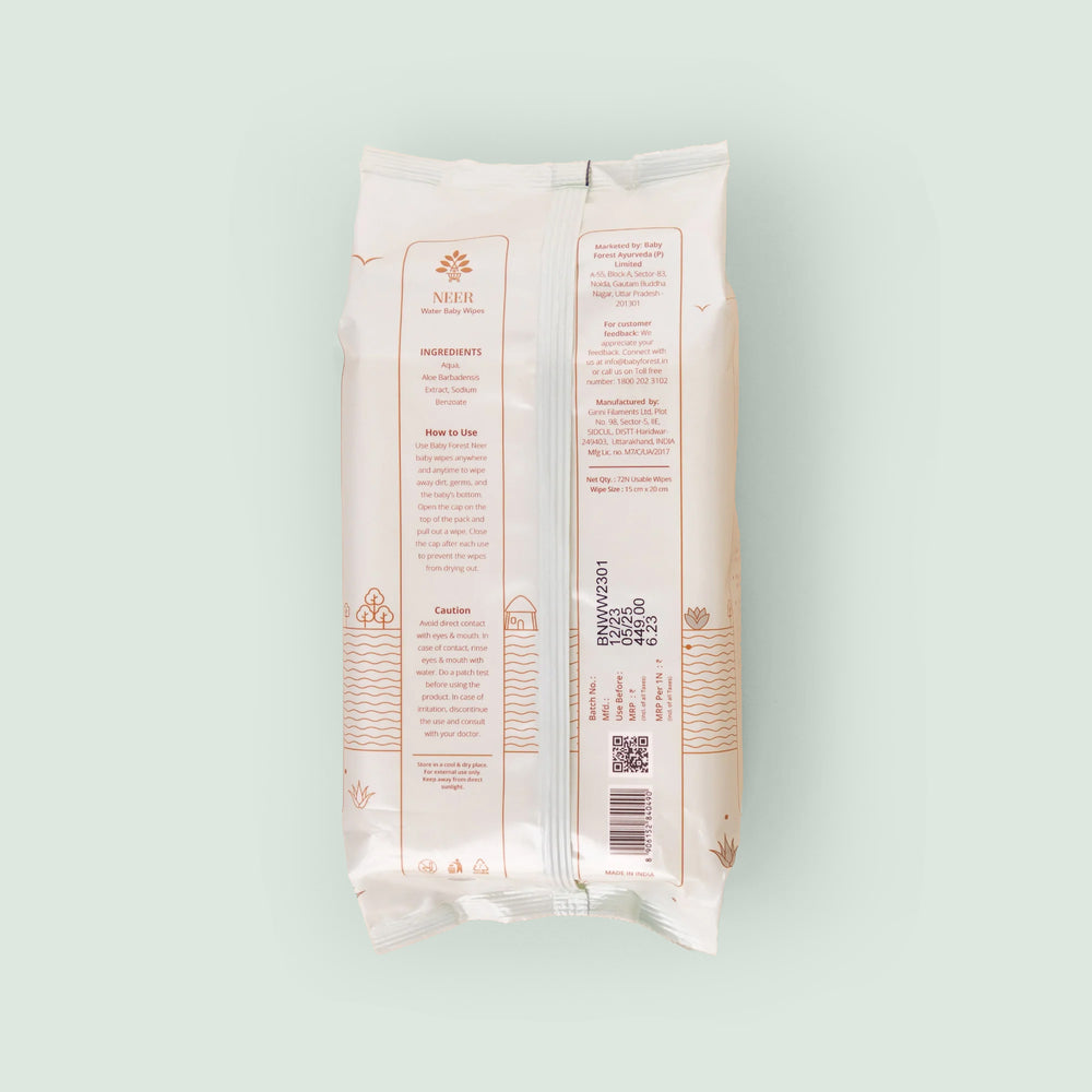 Neer 99.9% Water Baby Wipes