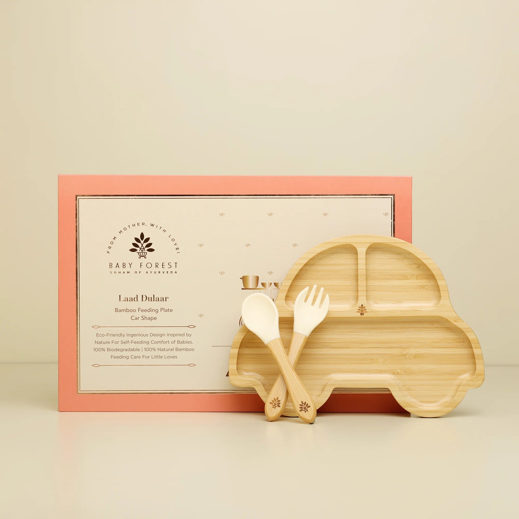 Laad Dulaar Bamboo Feeding Plate -Car Shape Image 02