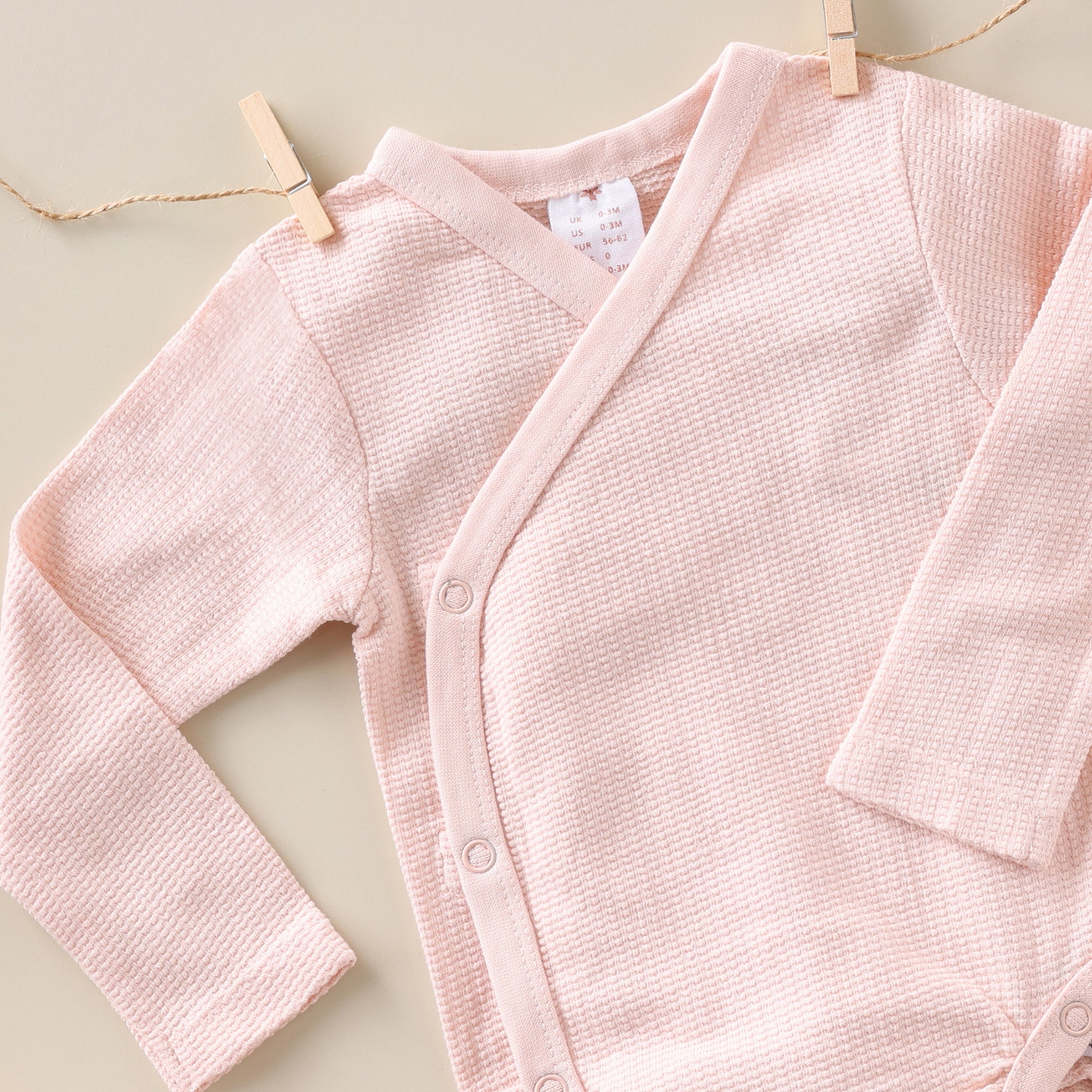 Poshaak Overlap Baby Bodysuit - Peach Dust Image 02