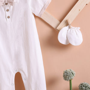 Poshaak Baby Overall Romper Set - Pearl WhiteImage 04