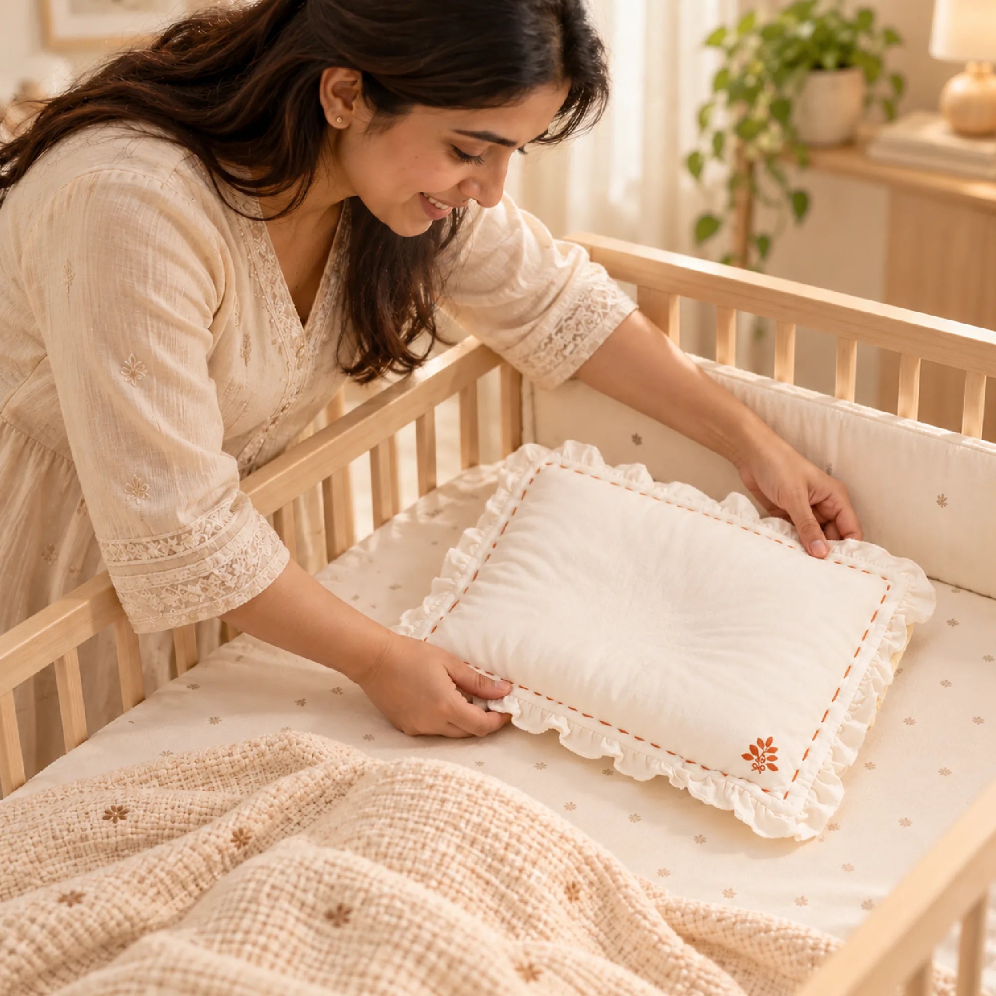 Somya Aakar Newborns Head-Shaping Mustard Pillow Image 02