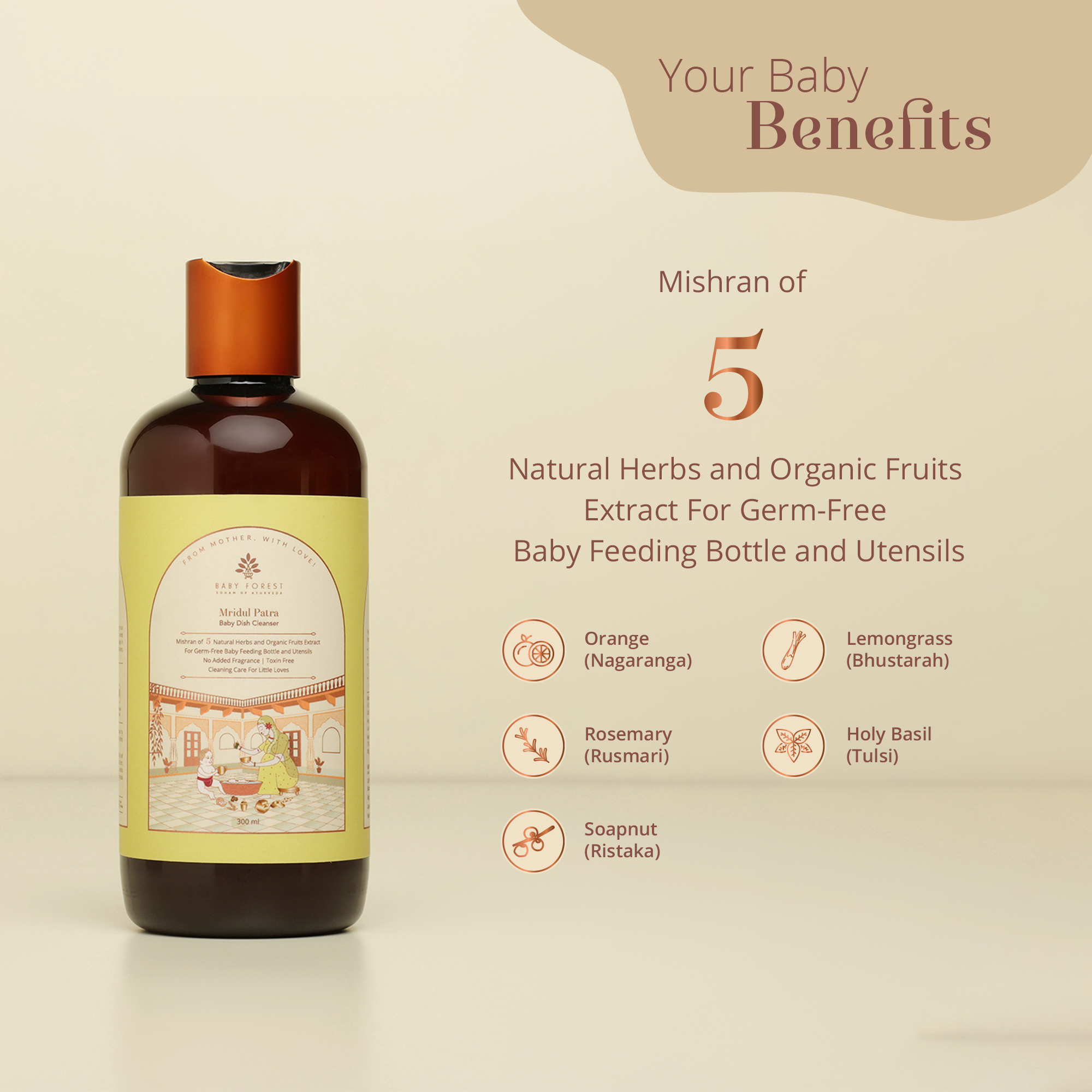 Mridul Patra Ayurvedic Baby Dish Cleanser Product Features