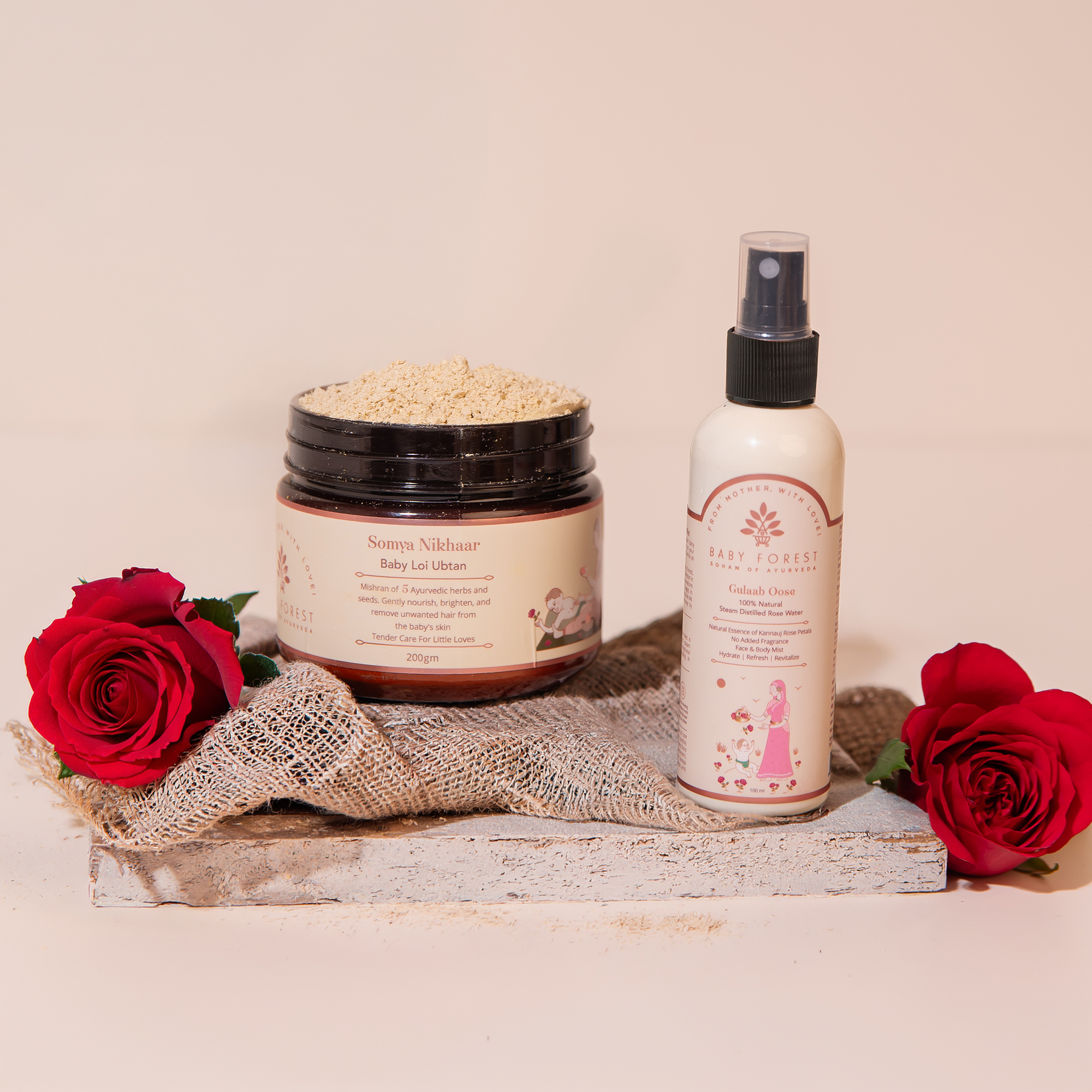 Baby Loi Ubtan Powder + Baby Rose Water Mist Combo