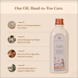 Step to Use Badami Sneh- Organic Cold Pressed Almond Oil