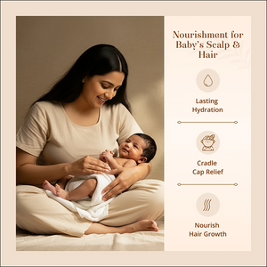 Nourishment for Baby's scalp and hair- Badami Sneh- Organic Cold Pressed Almond Oil massage for newborn