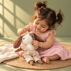 Cuddly Buddies Little Kitty Soft Toy with a Baby Girl