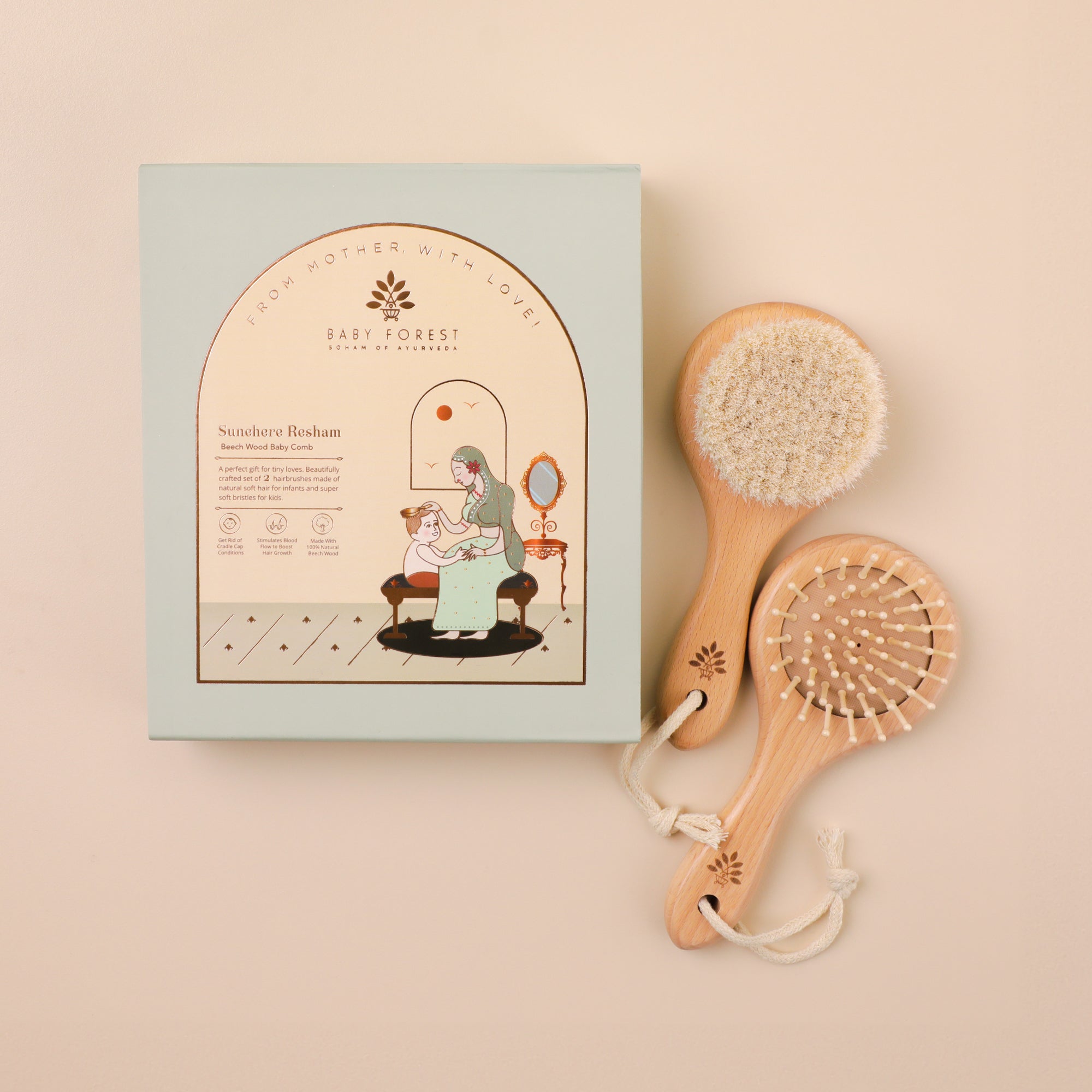 Sunehere Resham - Beech Wood Baby Comb