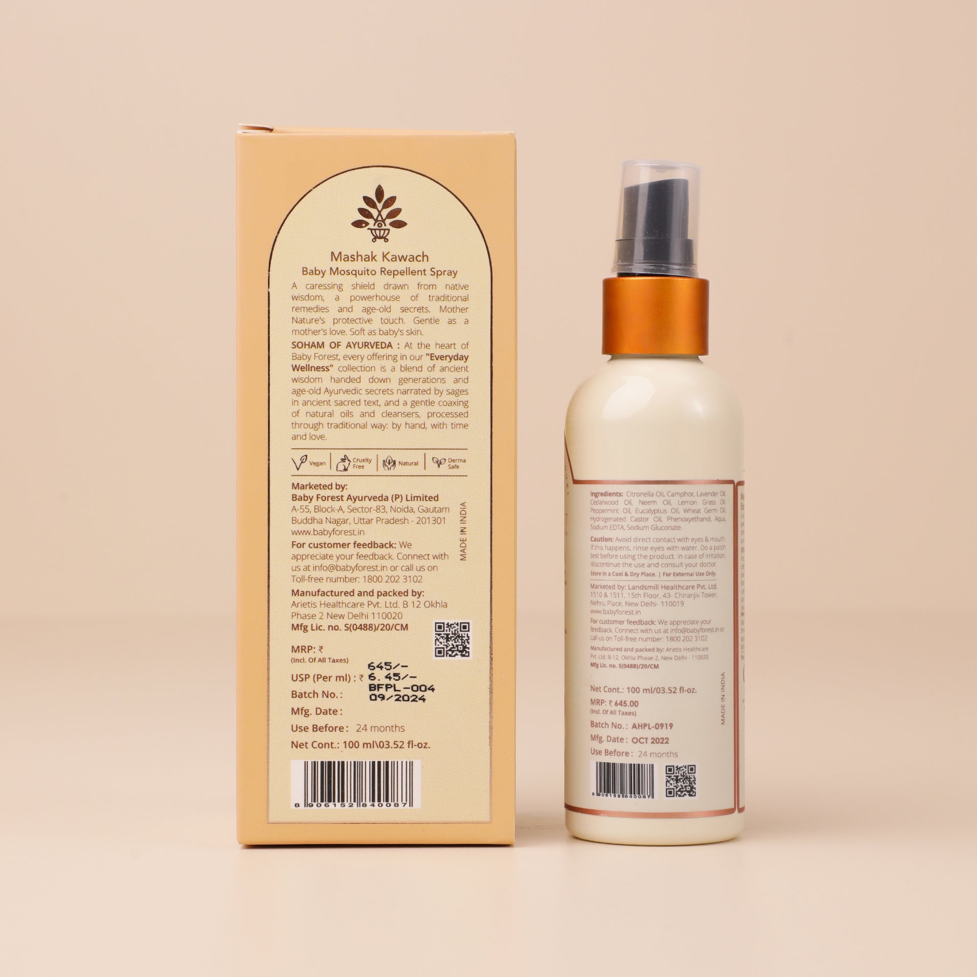 Mashak Kawach Baby Mosquito Repellent Spray