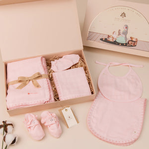 Komal Aavran Baby Swaddle Set (Baby Pink) 02
