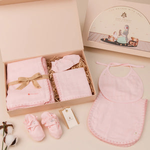 Komal Aavran Baby Swaddle Set Image 01- Baby Pink