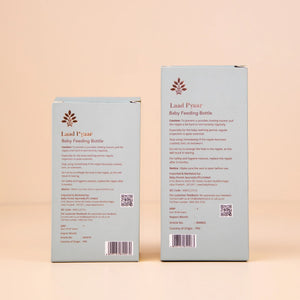 Laad Pyaar Baby Feeding Bottle two sizes 150 ml and 260 ml with back packaging 